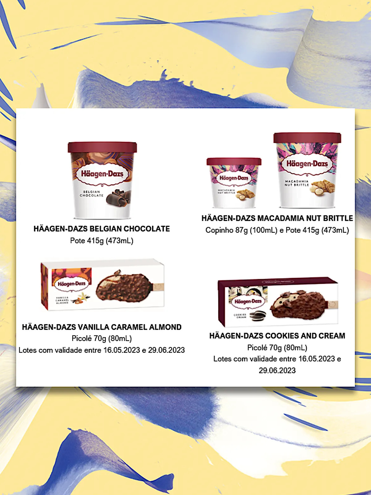 Information on the Haagen-Dazs Vanilla Recall